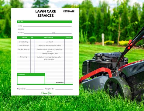 Lawn care service invoices