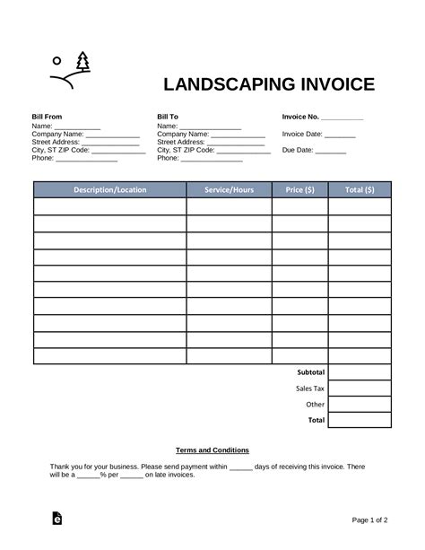 Lawn care service receipts