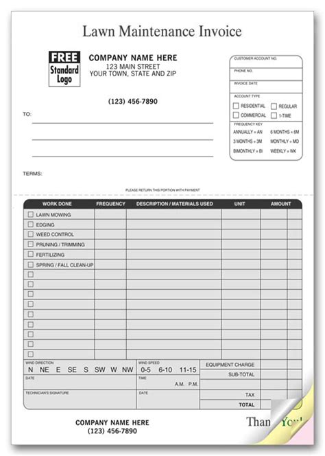 Lawn Care Work Order Template