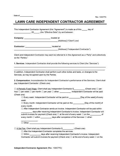 Lawn Mowing Contract Template Image 1