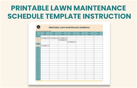 Lawn Mowing Schedule Template Example