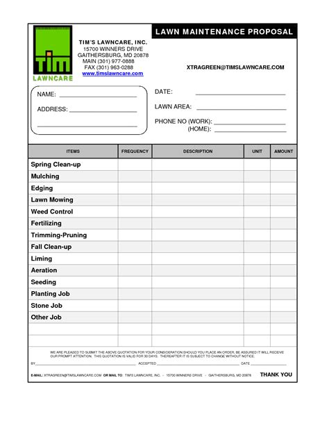 Lawn care proposal template free image 1