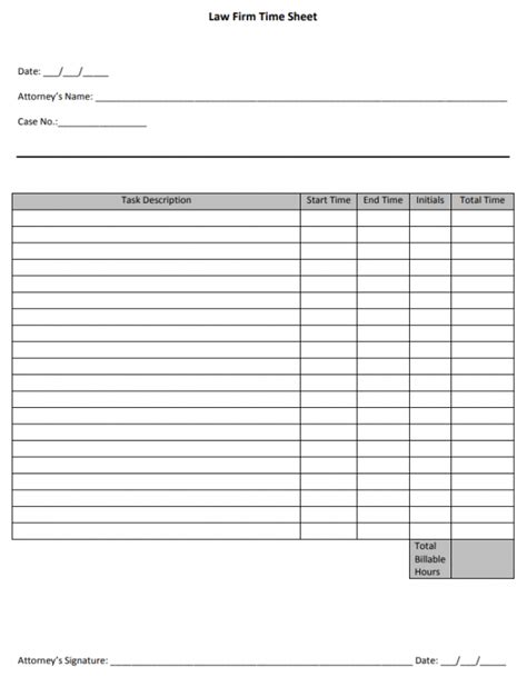 Lawyer Billable Hours Template Gallery