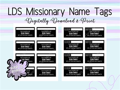 LDS Missionary Name Tag Design Ideas