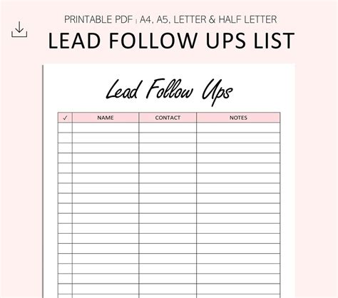 Lead Follow-up Tracker Template