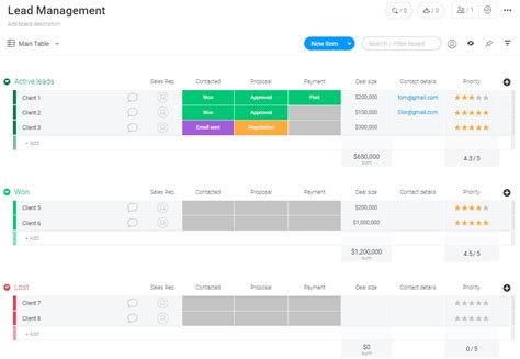 Lead Management Template