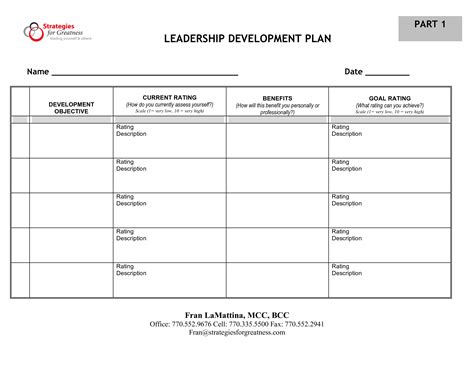 Leadership plan template