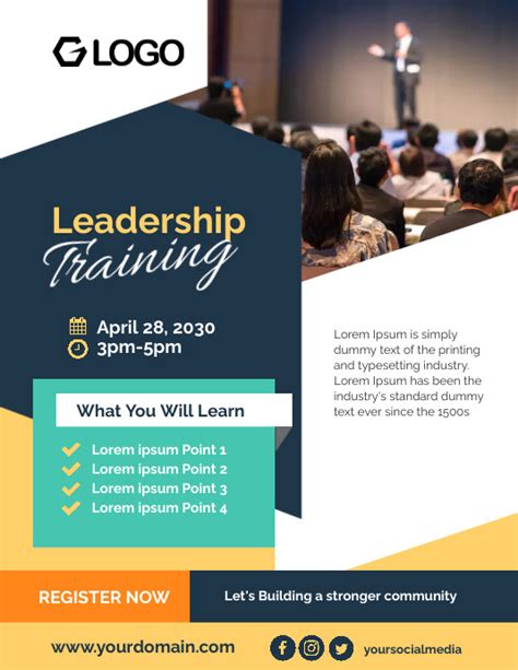 Leadership training flyer template