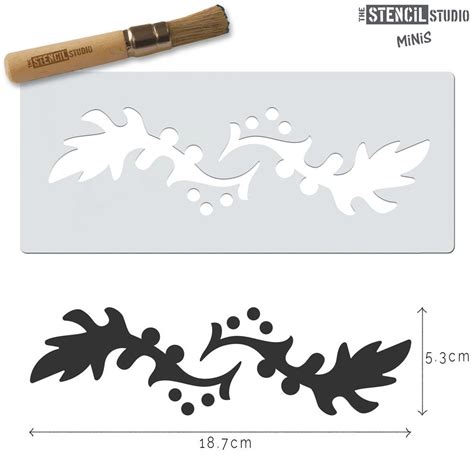 A leaf border stencil with a repeating pattern of leaves