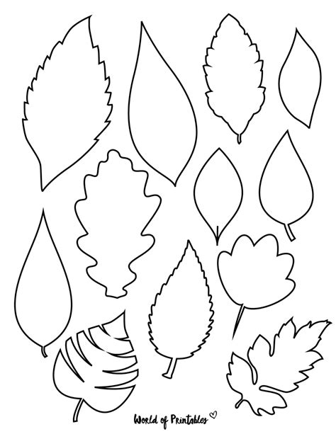 Leaf Cutouts Printable Template