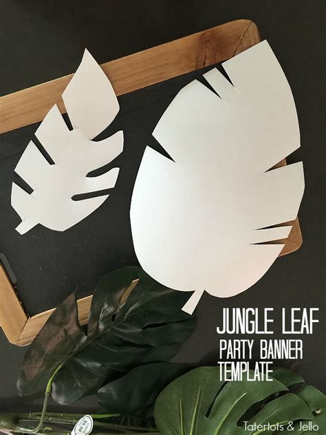 A party decoration featuring a large leaf template