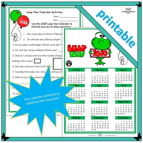 Leap Year Calendar Activity