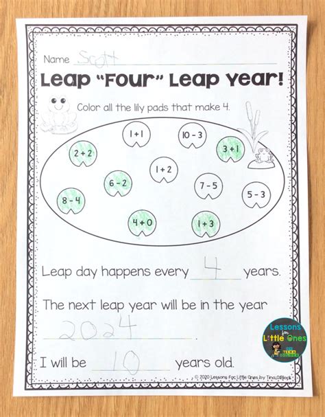 Leap Year Math Activity