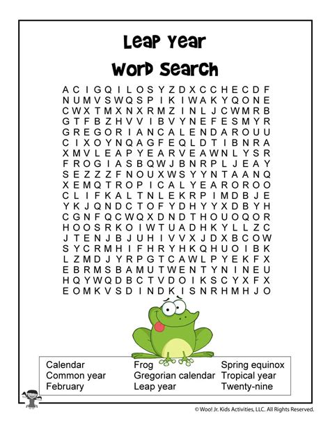 Leap Year Word Search