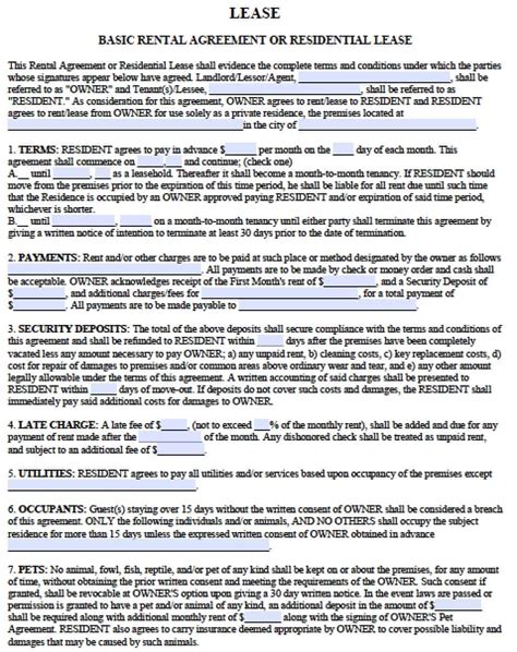 Lease Agreement Builder Example