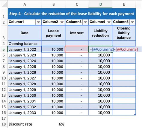 Lease Calculation Template Excel