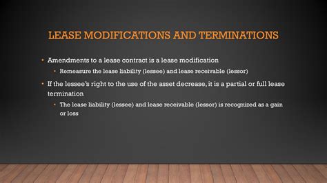 Lease Modifications and Terminations