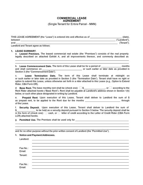 Lease Term Template