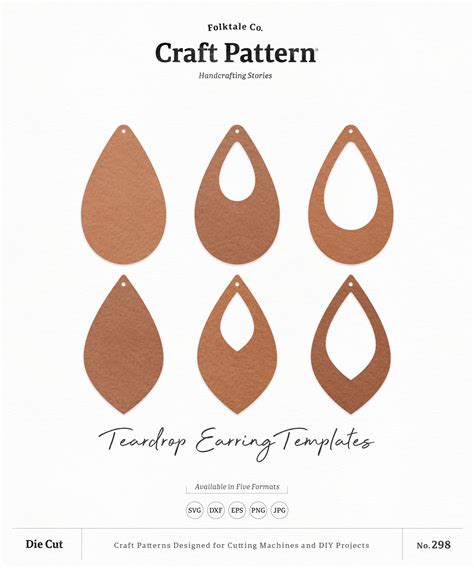 Leather Drop Earring Template