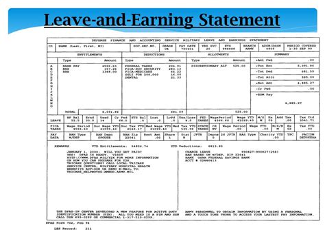 Leave and Earnings Statement Example