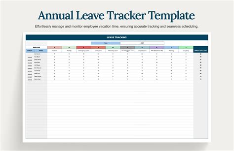 Leave balance template Google Sheets