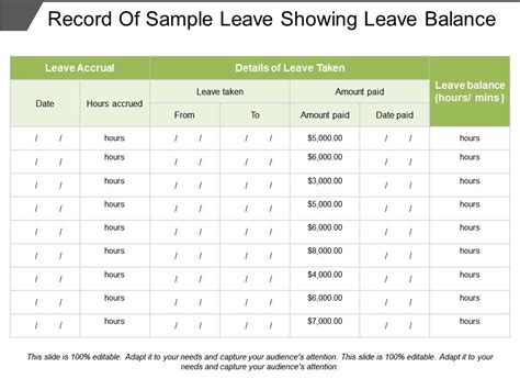 Leave Balance Template