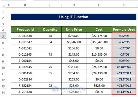 Leave Cells Blank in Excel Formula Bar