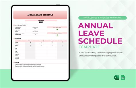 Leave schedule template Notion