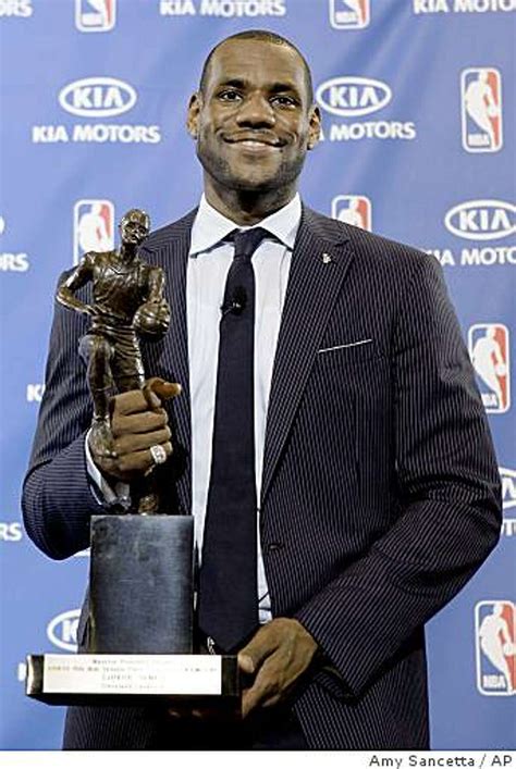 Lebron James accepting the NBA MVP award