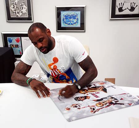 Lebron James signing autographs