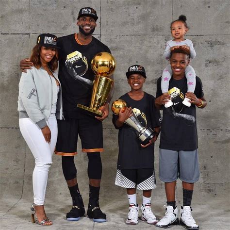 Lebron James with his family