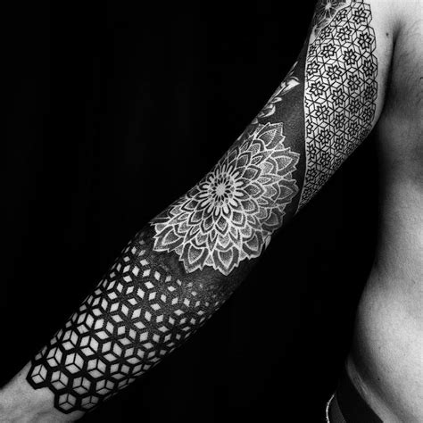 Left Arm Tattoo Designs with Geometric Patterns