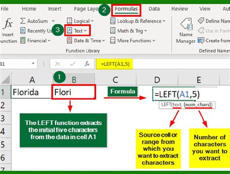 left function excel