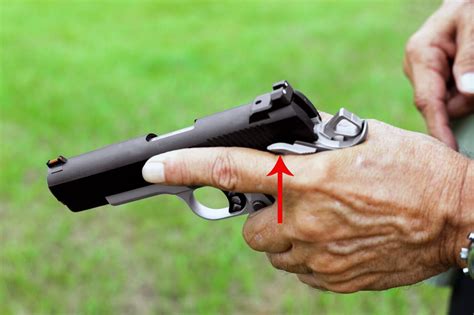 Left-handed gun safety