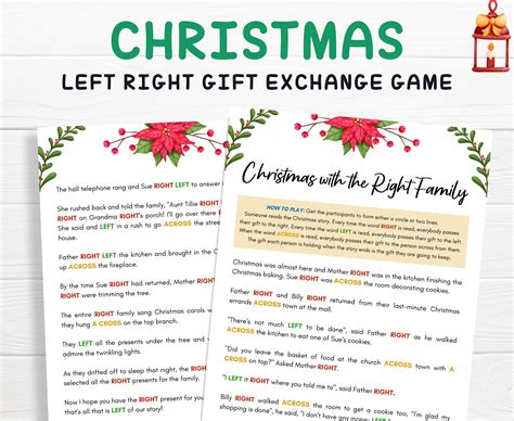 Left Right Gift Exchange Activities