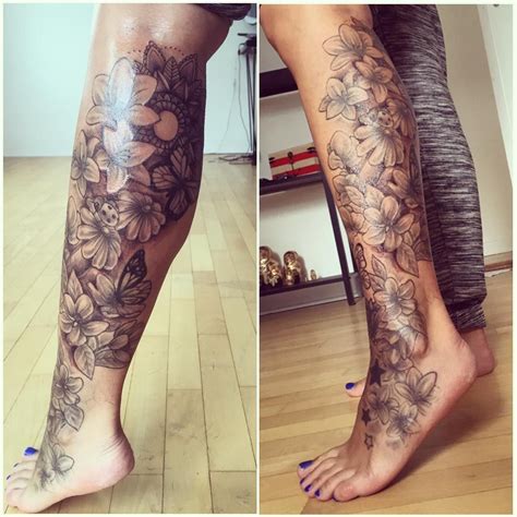 Leg Tattoo Template Ideas for Women