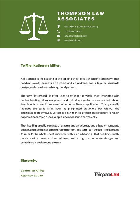 Professional and Modern Legal Letterhead Template