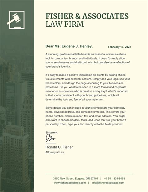 Traditional and Elegant Legal Letterhead Template