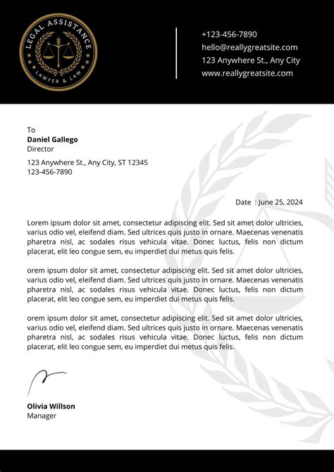 Attorney Legal Letterhead Template