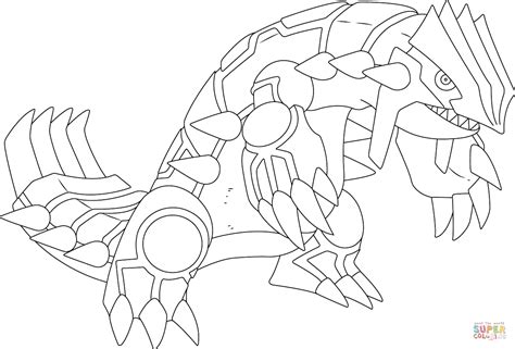 Legendary Pokémon Groudon Coloring Page