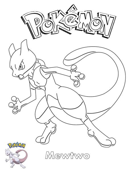 Legendary Pokémon Mewtwo Coloring Page