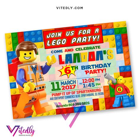 Lego Themed Invitation Template 4