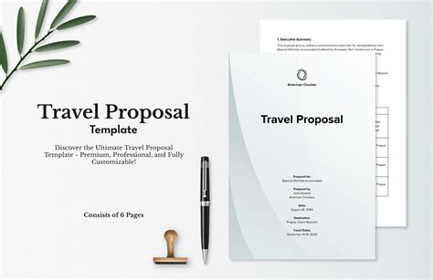 Leisure Travel Proposal Template Example