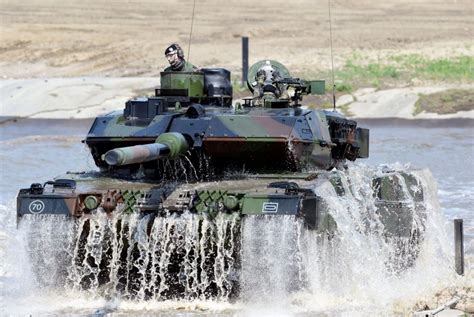 A Canadian Leopard 2 tank on a training exercise