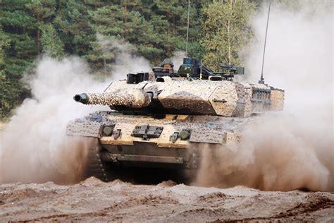 Leopard 2A7 main battle tank in action