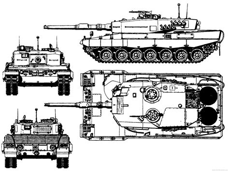 Blueprint of the Leopard tank's design