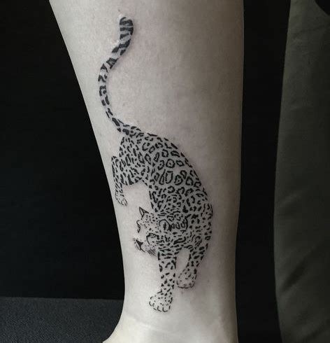 Minimalist leopard tattoo designs