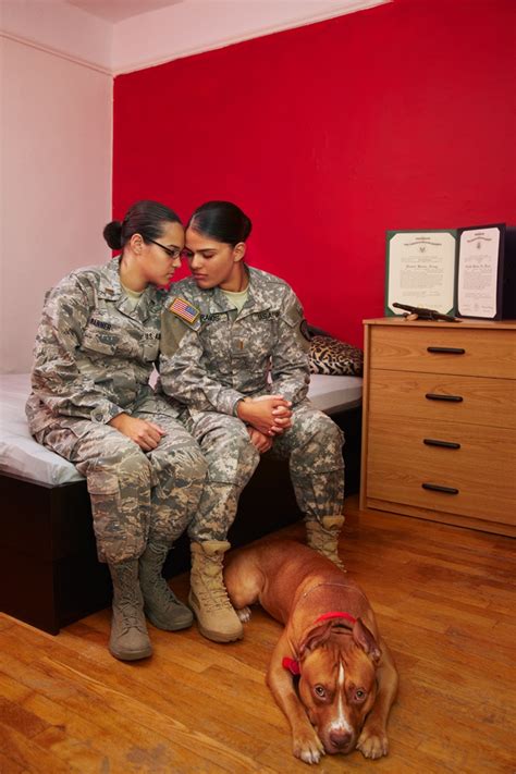 A photo of a female soldier with her family