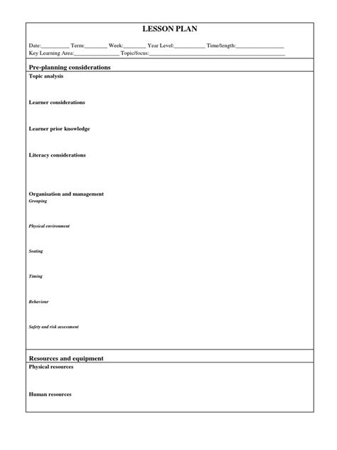 Lesson Plan Template Assessment