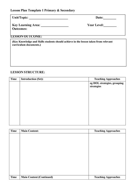 Lesson Plan Template Examples